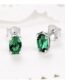 Aretes (Topos) Esmeralda Plata